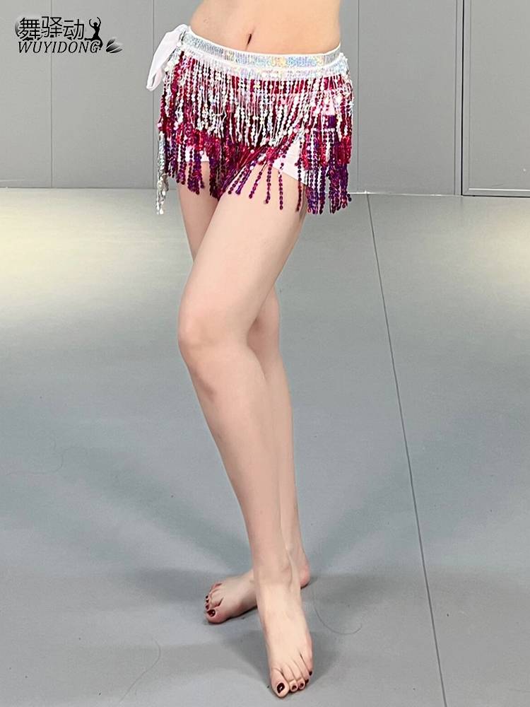 Belly Dance Streaming Su waist chain new versatile dance hip towel enthusiastic Samba performed waist towels Oriental dance training hip skirt