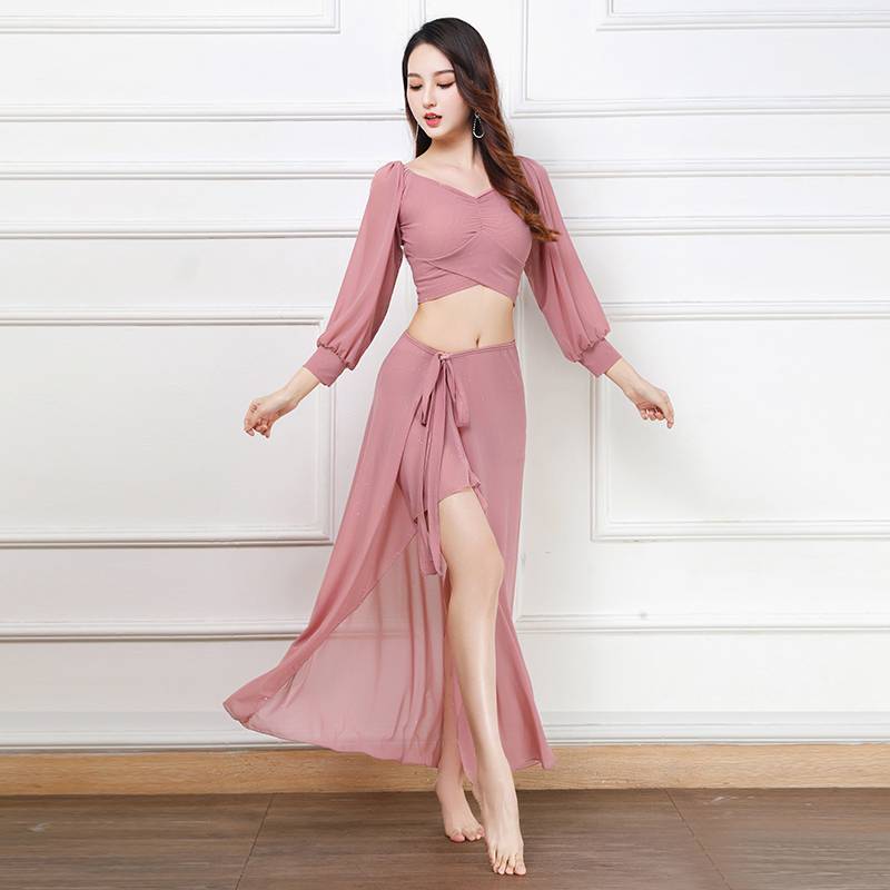 New net yarn belly dance exercise Q skill uniform large oriental dance exercise service show thin skirt