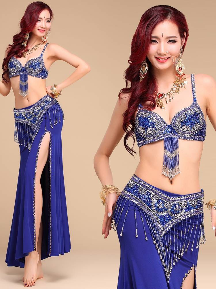 Belly Dance Performance Female 2023 New Set Fairy Performance Indian Dance Clothing Oriental Dance high -end bras summer skirt summer