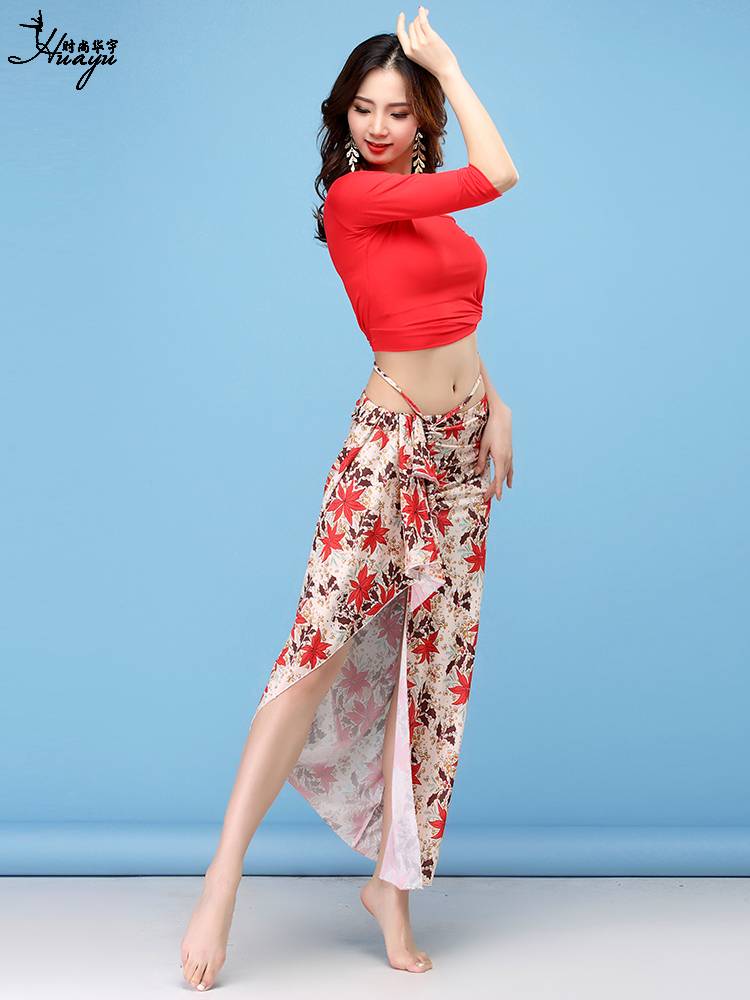 Belly dance exercises Modal sexy printed long skirt Oriental dance suit set junior junior adult girl