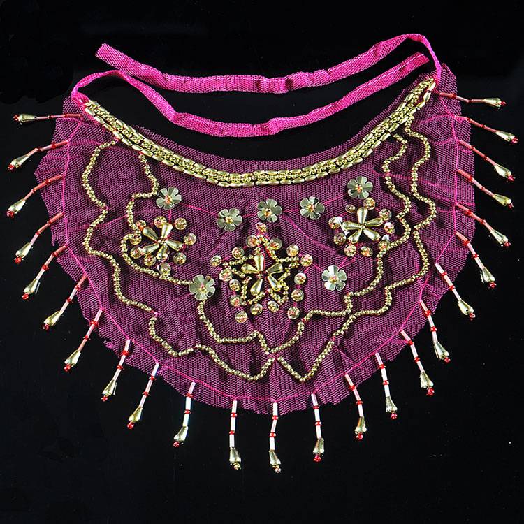Children's belly dance noodle gauze, Indian dance veil, new heavy worker plum blossom veil performance jewelry accessories three colors