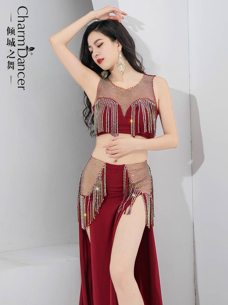 The dance of the city is originally a belly dance service 2024 new double split -showed legs long luxury belly dance exercise performance service