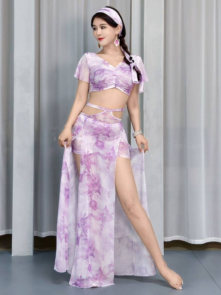 Belly Dance Set 2024 New Summer Sexy Garma Practice Services Oriental Dance Clothing Female Watch Performance Skirt