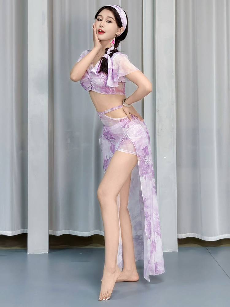 Belly Dance Set 2024 New Summer Sexy Garma Practice Services Oriental Dance Clothing Female Watch Performance Skirt