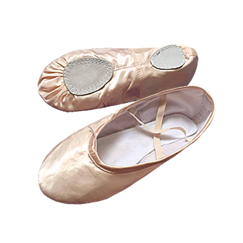 Belly dance ballet classical dance satin soft bottom shoes anti -slip shoe cowhide leather with gloss soft dance shoes