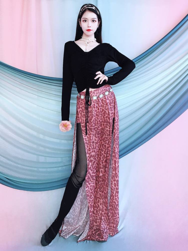 Baiya Qianhui Belly Dance Dance Dance Driven Double Spontaneous Skirt Modal Top Set Practice Practice Scholar Scholar