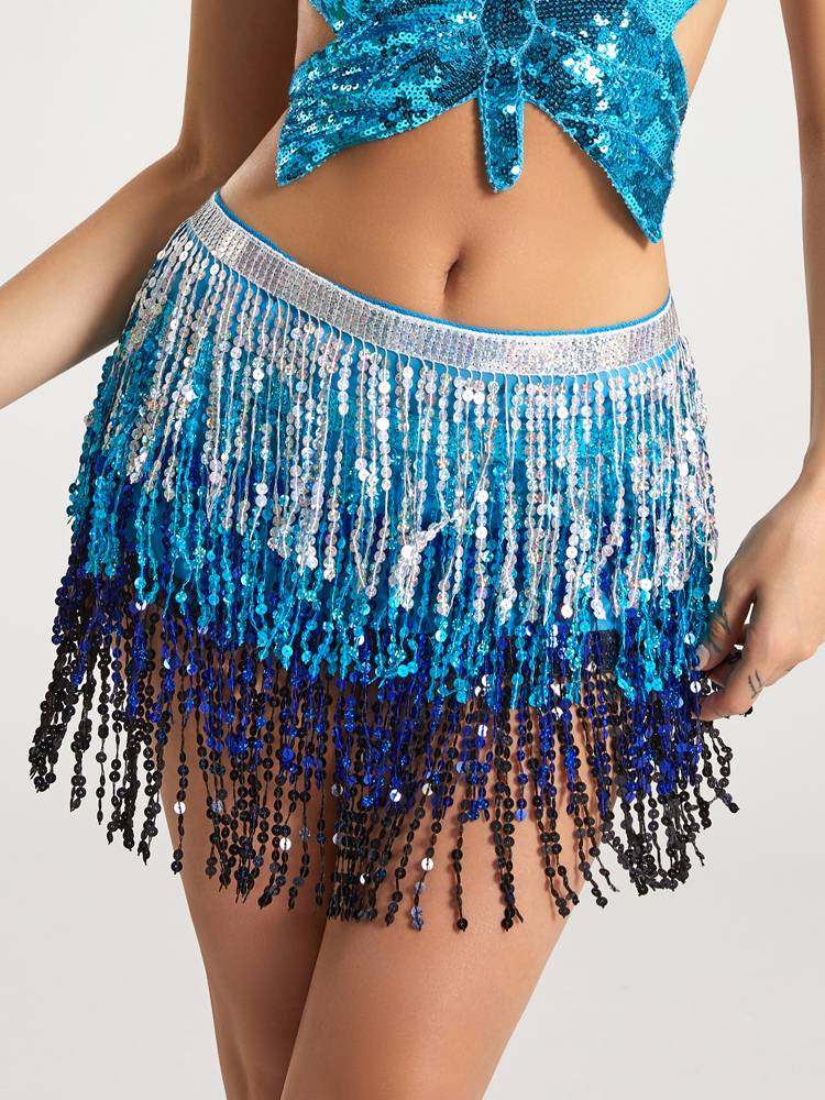 New belly dance waist chain sequins, streamlined skirts, beginners dance belt sexy oriental dance half body skirt