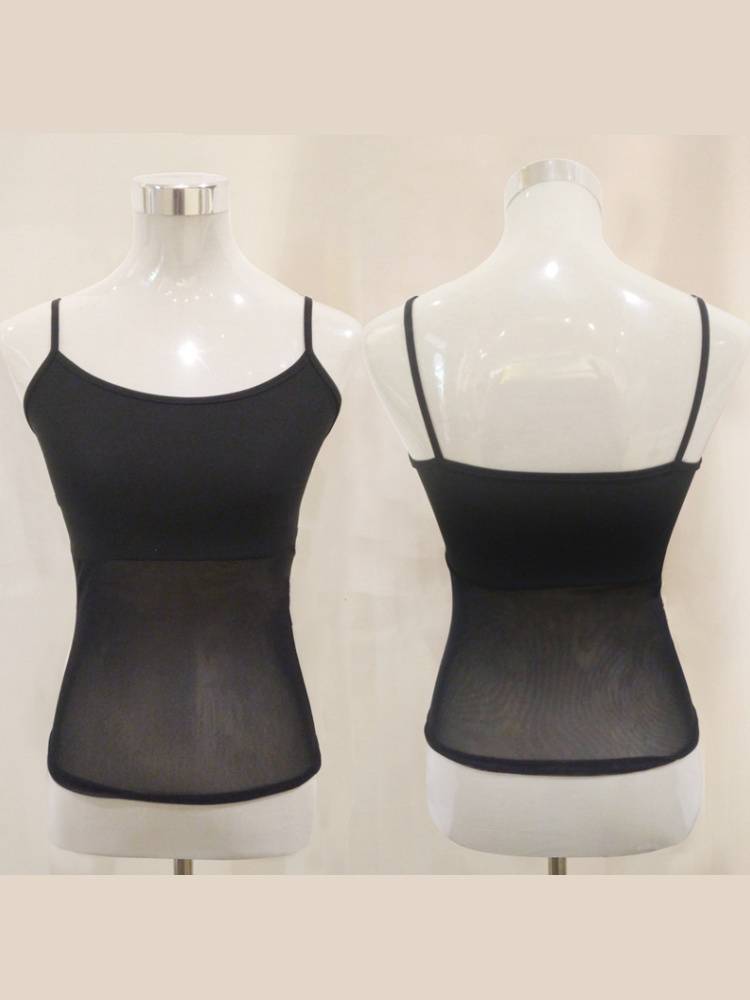 Belly dance top suspender belly, belly, waist, gauze stitching exercises, bottoming belly dance small vest