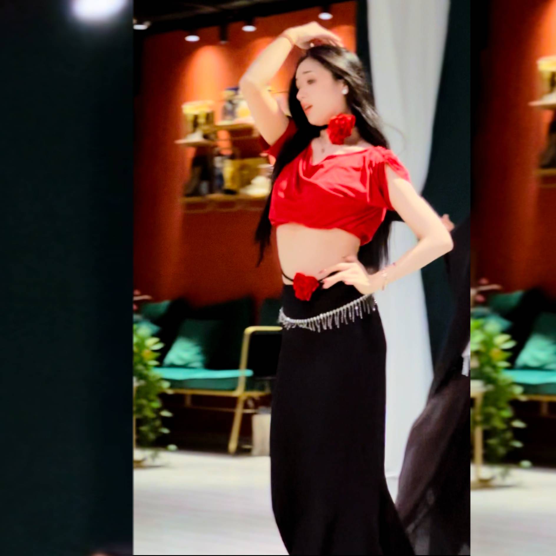 Yuemengfeng Lu's belly dance new practice suit set large size thin Modal beginner practicing dancing clothing