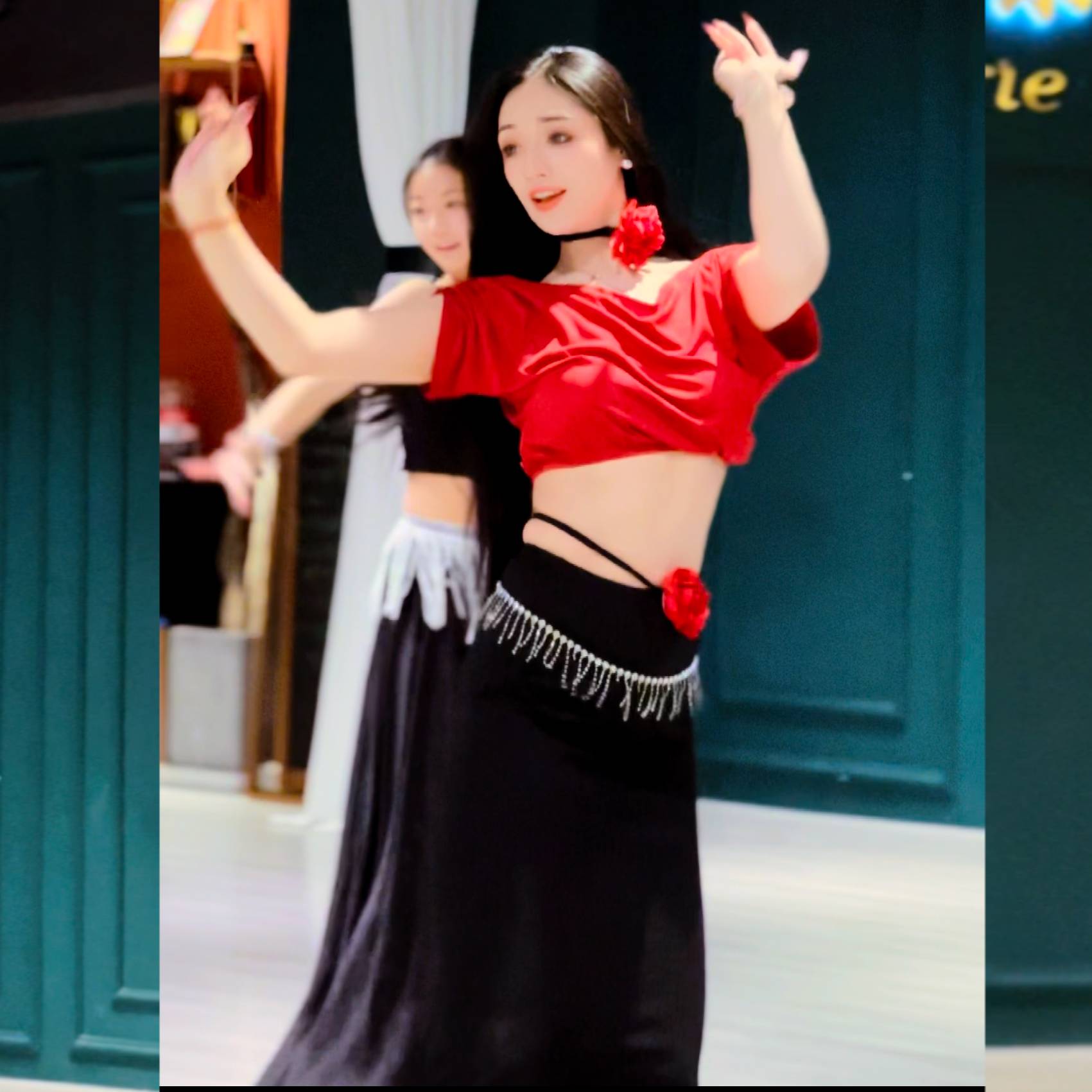 Yuemengfeng Lu's belly dance new practice suit set large size thin Modal beginner practicing dancing clothing