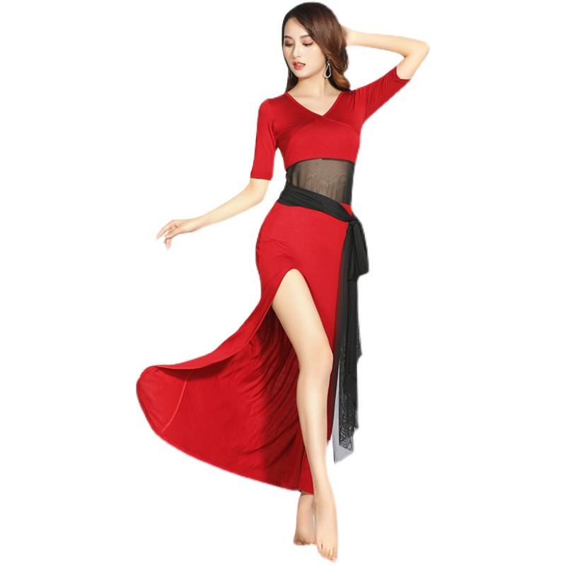 New large size showing thin belly dance practice suit