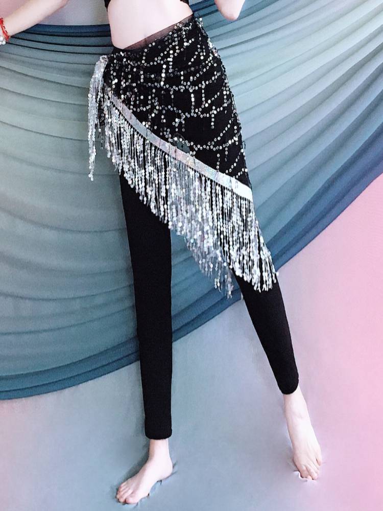 Belly Dance Sequenant Flash Triangle Be beginner Dance Lumbar Chain Indian Dance Hop Scarves and waistscarches Children's performance clothing