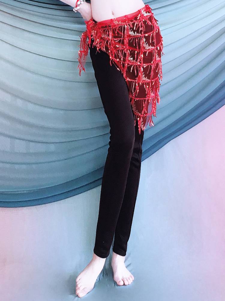 Belly Dance Sequenant Flash Triangle Be beginner Dance Lumbar Chain Indian Dance Hop Scarves and waistscarches Children's performance clothing