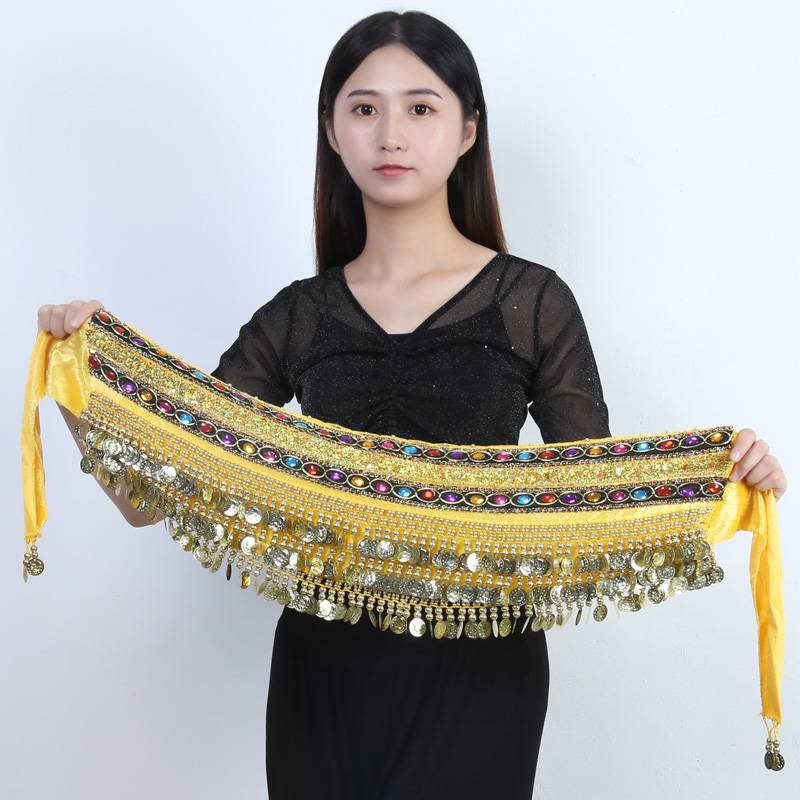 Belly dance waist chain yoga Yoga Indian dance hip scarf performance Beginners practicing waist towel accessories square dance waist seal