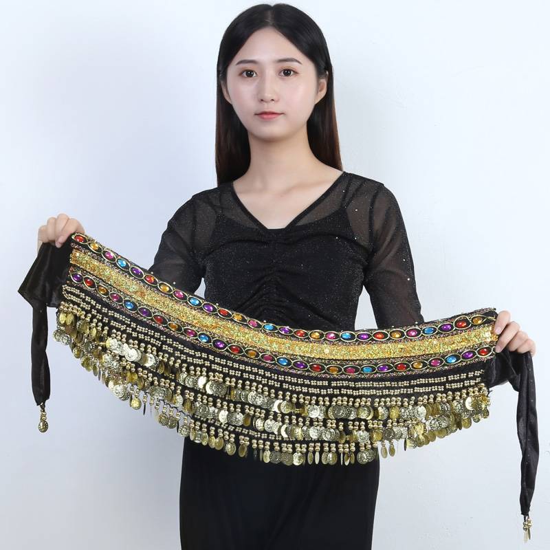 Belly dance waist chain yoga Yoga Indian dance hip scarf performance Beginners practicing waist towel accessories square dance waist seal