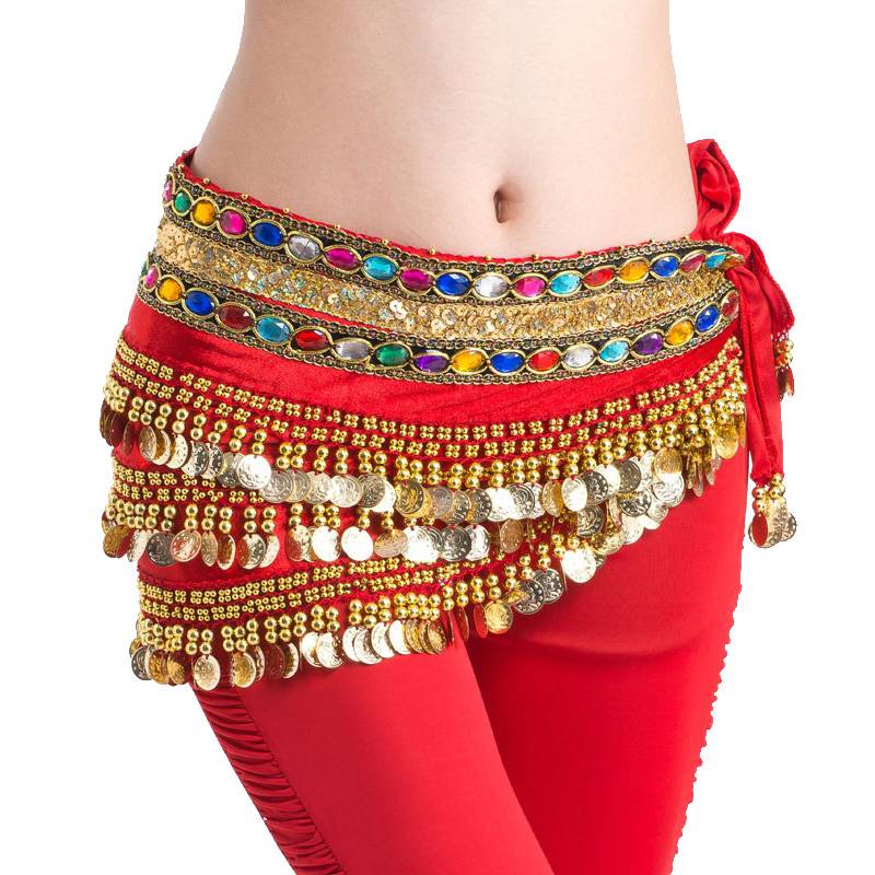 Belly dance waist chain yoga Yoga Indian dance hip scarf performance Beginners practicing waist towel accessories square dance waist seal