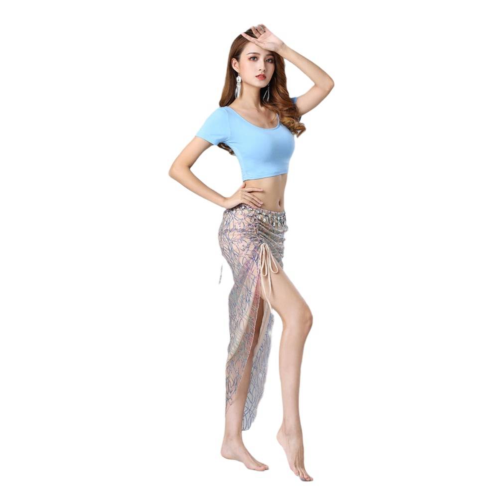 Belly dance exercises 2021 new clothing female adult set beginner sexy high -end set summer short summer