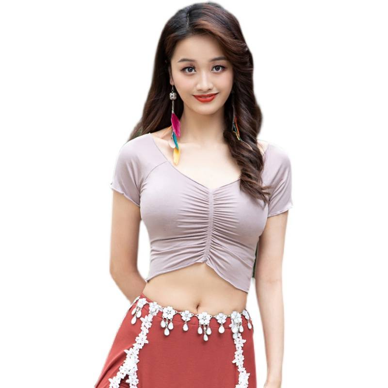 Belly dance exercises, top, female Xia Chun new Moder cotton slimmer, beginner, performs Oriental dance clothing