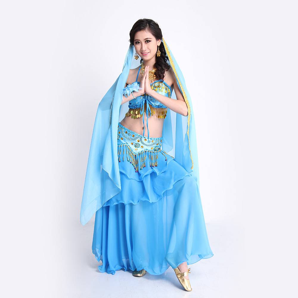 New adult sexy belly dance Indian dance clothing, sequined bras cake skirt, waist blocking suit dance performance suit