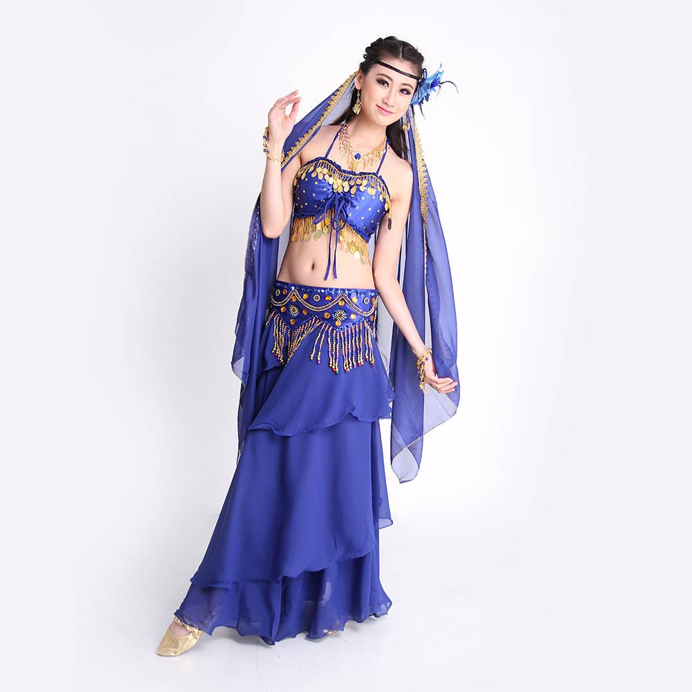 New adult sexy belly dance Indian dance clothing, sequined bras cake skirt, waist blocking suit dance performance suit