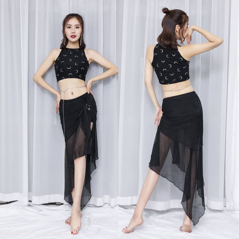 Belly Dance 2022 New Practice Services Be beginner Sexy Nets Top Set Oriental Dance Performance Dance Dance Skirt