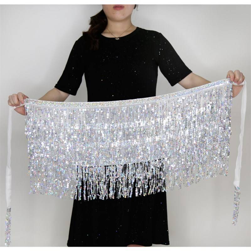 Belly dance waist chain female hip towel 2020 new Oriental dance streams sequin belt be beginner waist skirt sexy