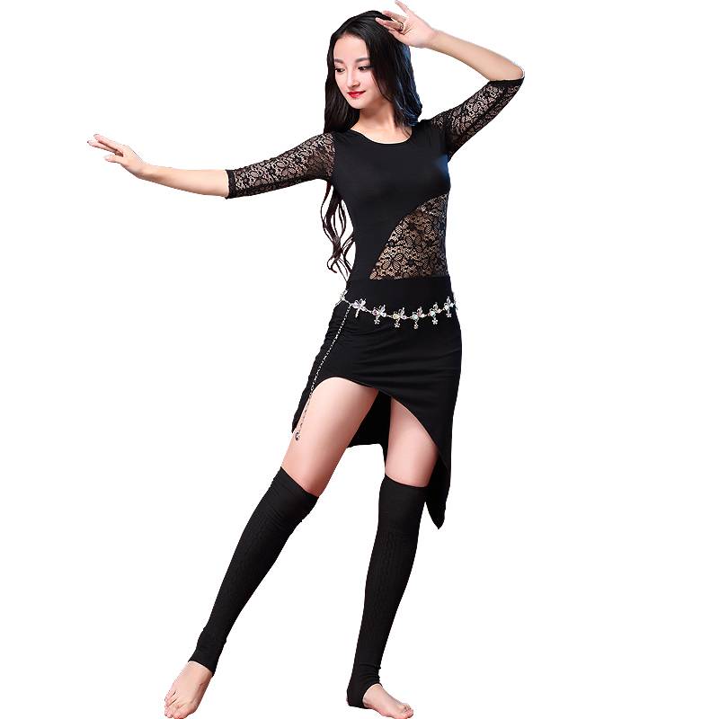 Sister Zicai Broken Code Clear Clear Belly Dance Dance Fun Gong New Scholars Female Girls' sexy dress set