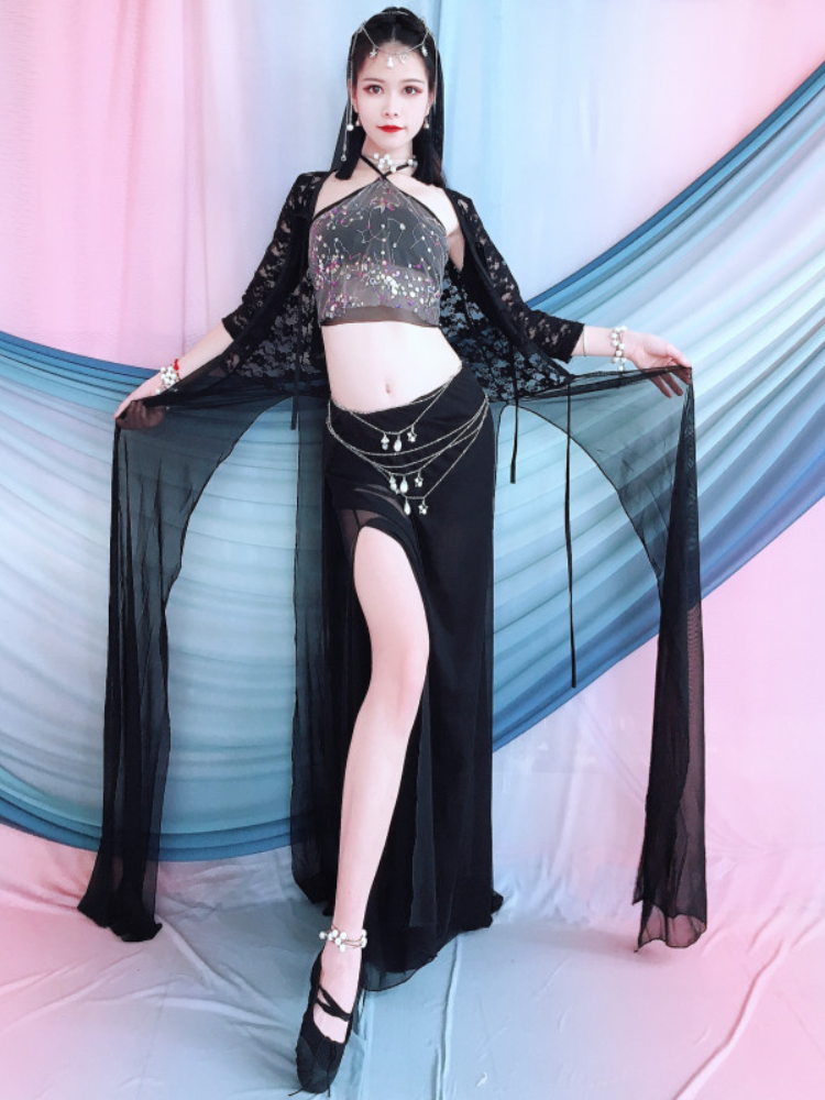 Classical dance Chinese style elegant embroidery performance set Fairy style Indian dance belly dance stage performance service group service