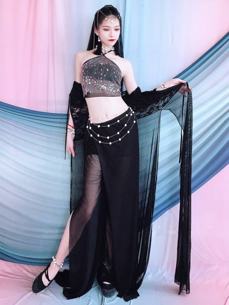 Classical dance Chinese style elegant embroidery performance set Fairy style Indian dance belly dance stage performance service group service