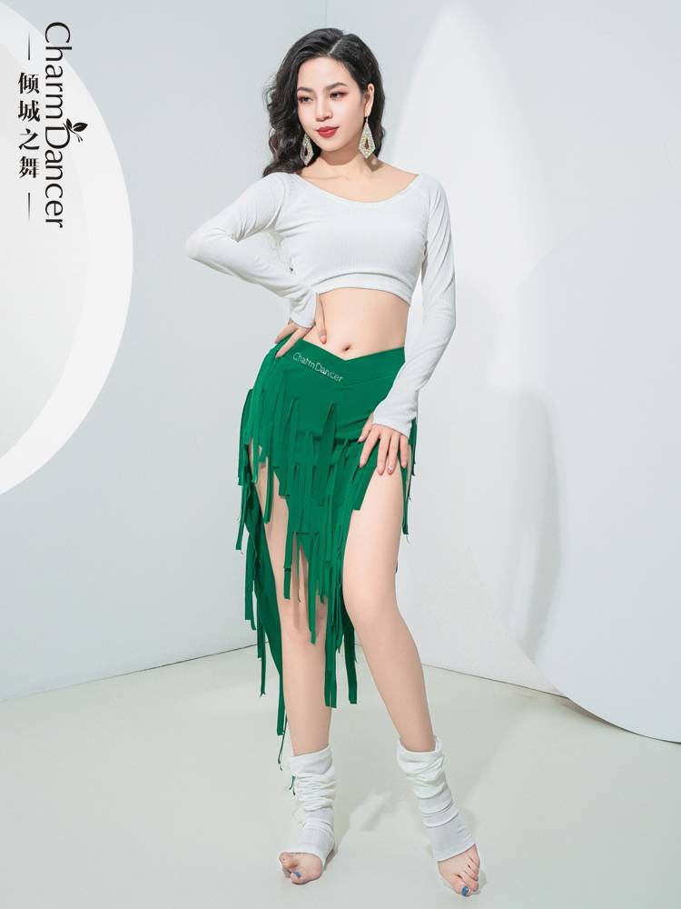 The dance of the city dance belly dance clothing 2024 new practice service spring and summer long -sleeved set socks suite training suit