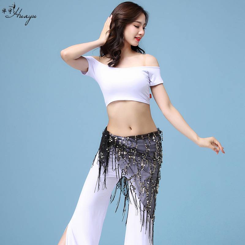 Belly dance waist chain new tassel sequins performed hip hipline oriental dance waist towel waist trim, fart towel triangle scarf
