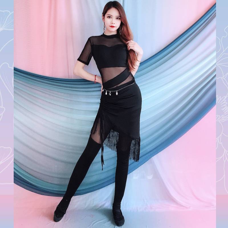 Baiya Qianhui Belly Dance Costume Female 2024 Spring New Straight Streaming Dress Dress Dance Competition Performance Services