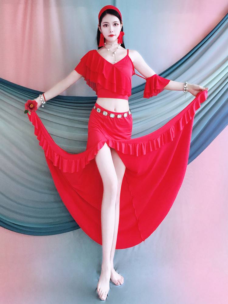 Baiya Qianhui Belly Dance Watches Exercise Gonggongju Adult New Long Skirt Set Oriental Dance Children's Performance Service Group Server