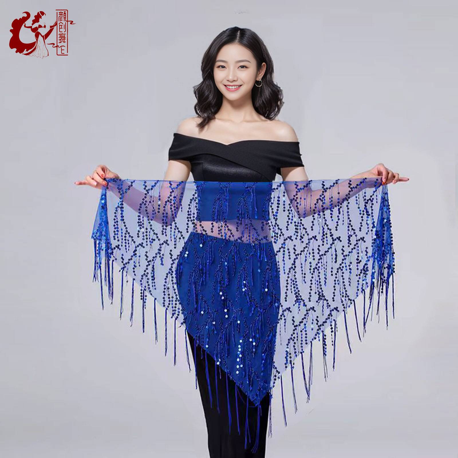 2024 new belly dance sequin triangle triangle lumbar chain belly dance waist strap, naphta belly dance hip scarf beginner