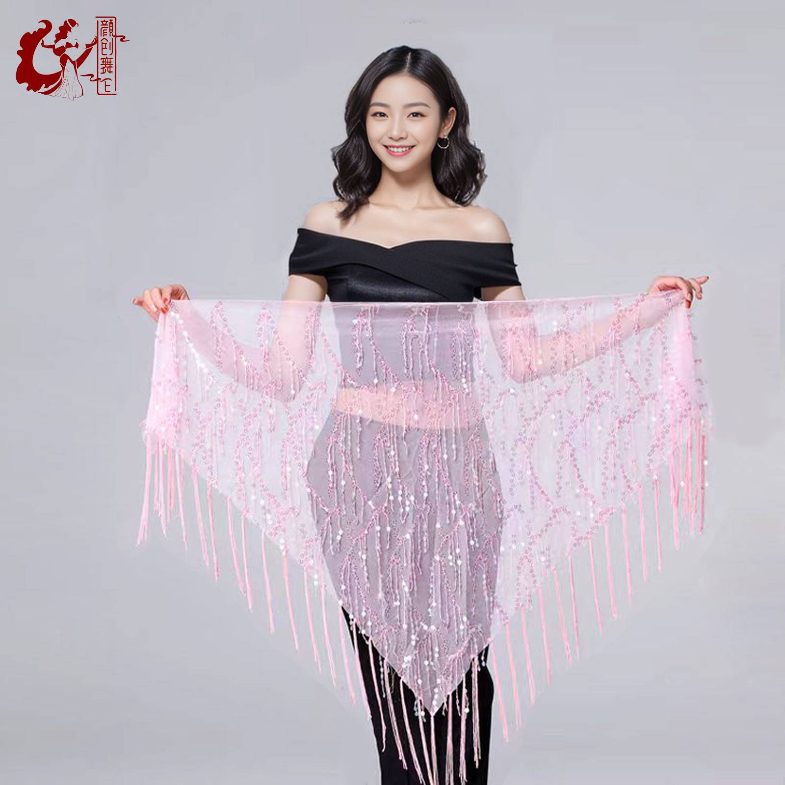 2024 new belly dance sequin triangle triangle lumbar chain belly dance waist strap, naphta belly dance hip scarf beginner
