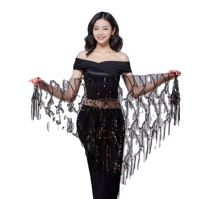 2024 new belly dance sequin triangle triangle lumbar chain belly dance waist strap, naphta belly dance hip scarf beginner