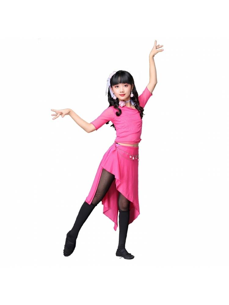 Baiya Qianhui Xia Children's Performance Server Belly Dance Practice Girls Performance Competition Set Oriental Dance Service