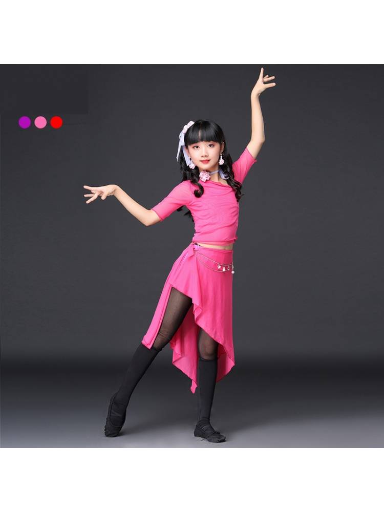Baiya Qianhui Xia Children's Performance Server Belly Dance Practice Girls Performance Competition Set Oriental Dance Service