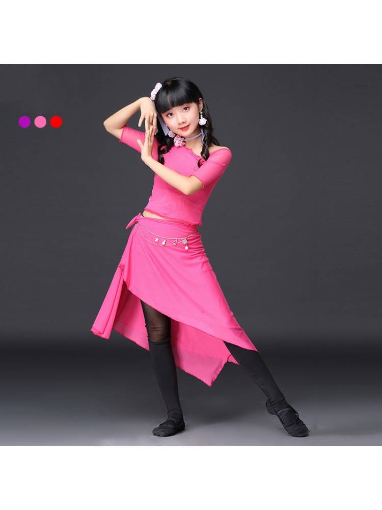 Baiya Qianhui Xia Children's Performance Server Belly Dance Practice Girls Performance Competition Set Oriental Dance Service