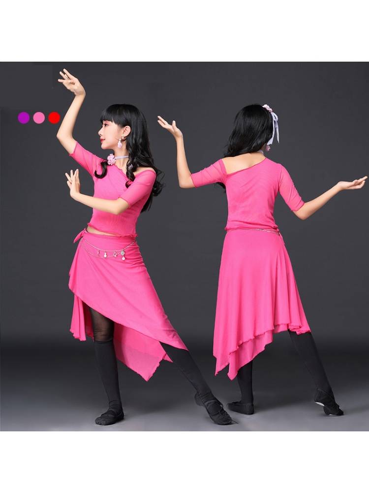 Baiya Qianhui Xia Children's Performance Server Belly Dance Practice Girls Performance Competition Set Oriental Dance Service