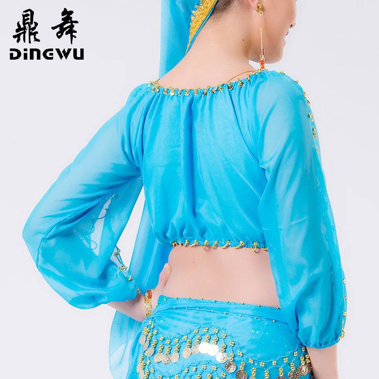 Belly dance top, female Indian dance performance top, oriental dance lamp sleeve sleeve long sleeves