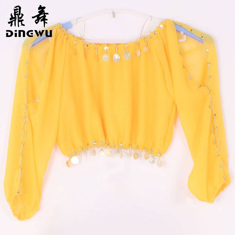 Belly dance top, female Indian dance performance top, oriental dance lamp sleeve sleeve long sleeves