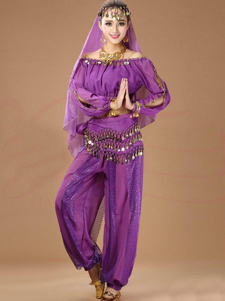 Belly Dance Clothing Indian Dance Performance Dance Dance Dance Dance Belly Dance Fashion New Long -sleeved Lantern Sleeve Set