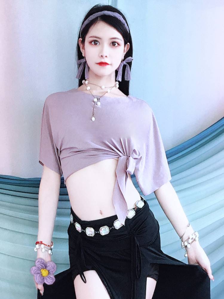 Baiya Qianhui Belly Dance Clothing 2024 New Book Top Taps Practice Dressing Scholars Oriental Dance Performance Service