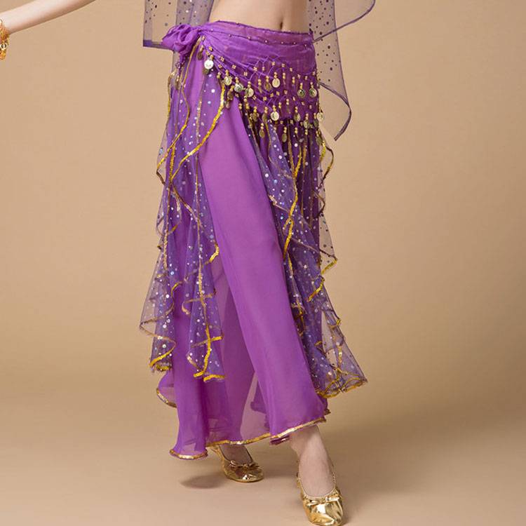 Belly dance clothing under skirt new practice clothes skirt, Indian dance performance clothing bead embroidery gold edge skirt female