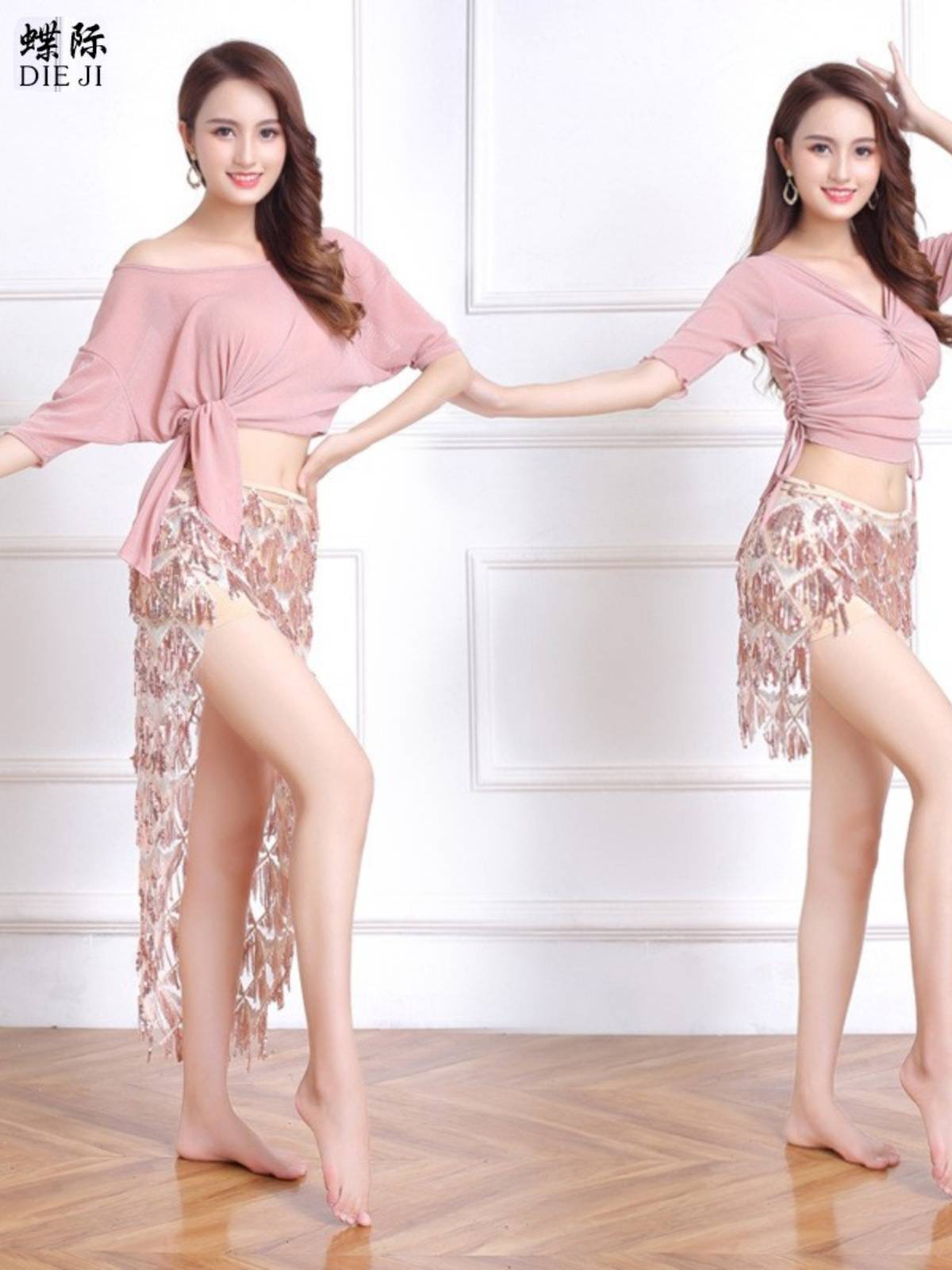 Belly dance waist chain Flush hip scarf new 2023 beginner sequins triangle scarf waist scarf waist seal accessories Oriental dance