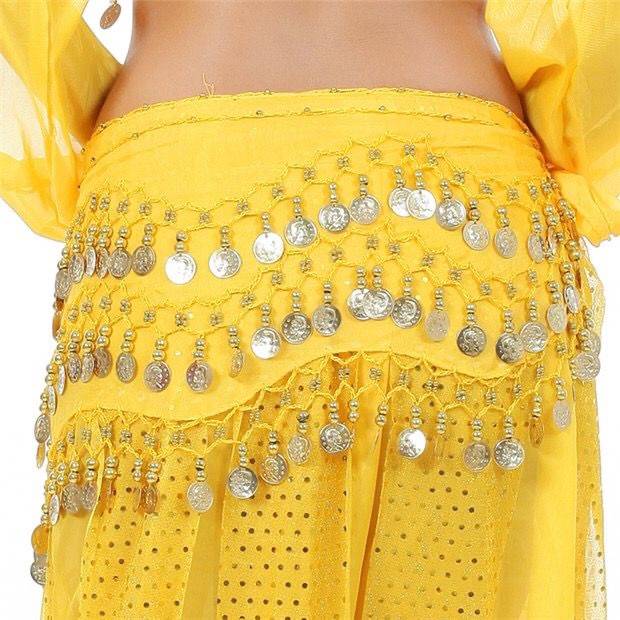 Belly dance adult 128 yuan three -layer dance exercise waistscari, Indian dance performance hip towel jazz dance chain