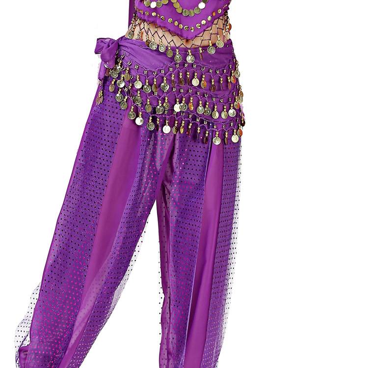 The new belly dance waist chain chiffon chiffon three -layer sexy body chain with a waistscarfed Indian performance hip towel female