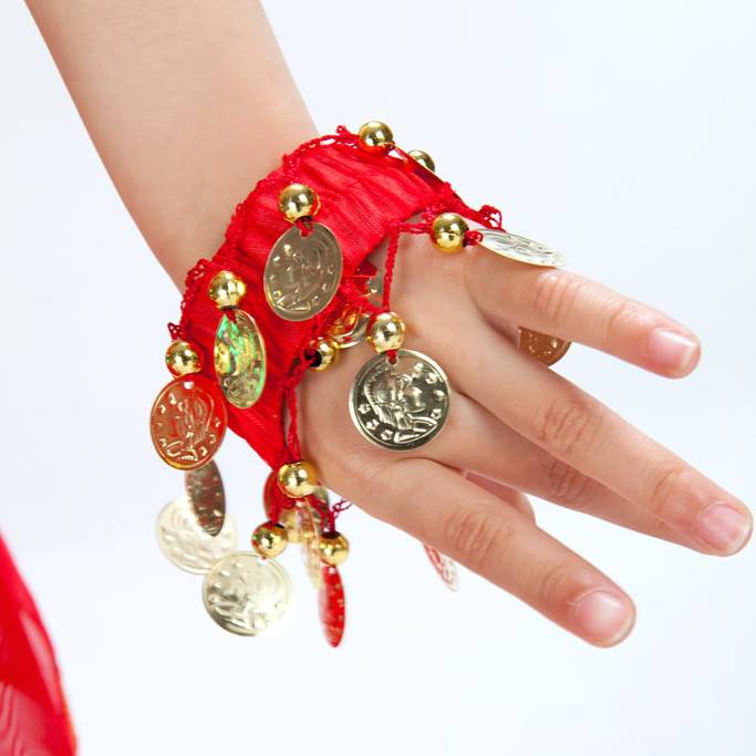 Belly dance bracelet accessory dance performance hand ring bracelet children's adult bell bracelet hanging coin bracelet 13 color