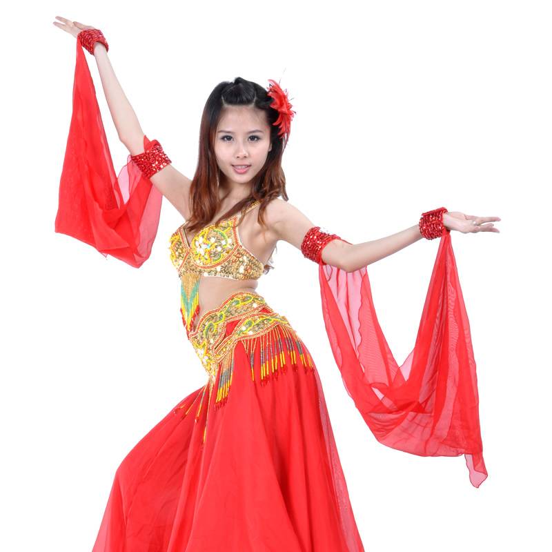Dancer belly dance chiffon double -ring sleeve sleeve dumping belly dance performance bracelet sleeve sleeve performance clothing